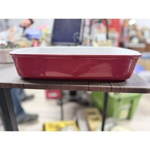 lodge stoneware Red 9x13 casserole Baking Pan
